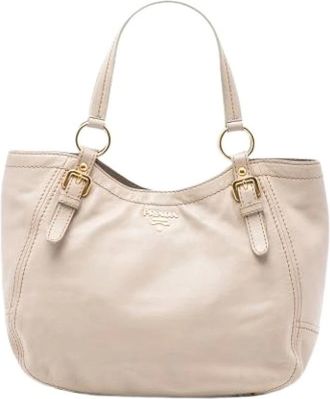 Prada Pre-owned Handbags, female, Beige, Size: ONE SIZE Pre-owned Vintage Shoulder Bag