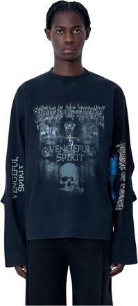 VETEMENTS Tops, Heren, Zwart, M, Katoen, Cof Spirit Cut-Up T-Shirt