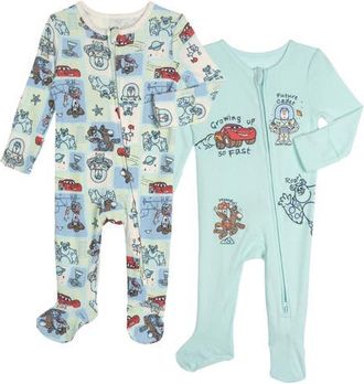 Disney Pixar 2-Pack Footed One-Piece Sleep N Play in Pixar Light Blue at Nordstrom, Size Newborn