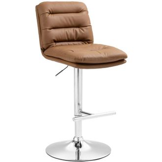 Clp Clp - Taburete De Bar Damar En Polipiel Marr&oacute;n Claro Cromado
