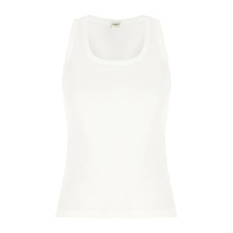 Saint Laurent Sleeveless Tops, female, White, XS, Stylish TOP for a trendy look