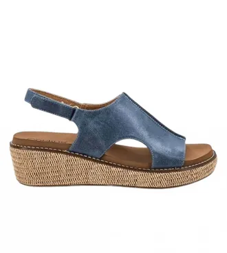 Corkys Footwear Womens Volta Ii Lower Heel Wedge Sandal In Ocean