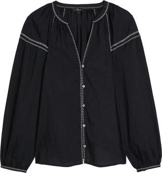 Rails Vasia contrast stitch buttoned shirt - Black