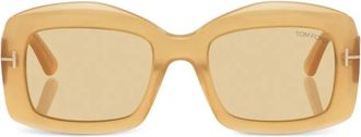 Tom Ford Eyewear Venetia metal detail sunglasses - women - Acetate - 53 - Yellow