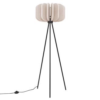 Sollux Lighting L&aacute;mpara de pie beige/negro fieltro/acero alt. 134 cm
