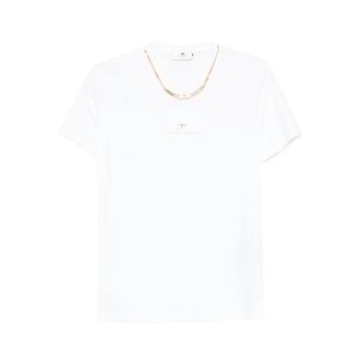 Elisabetta Franchi Chain-embellished Cotton T-shirt