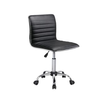 Yaheetech Yaheetech - Sedia Ufficio da Scrivania a Rotelle Girevole Sedia Ergonomica Imbottita Moderna da Camera da Letto Studio in Ecopelle Acciaio Altezza