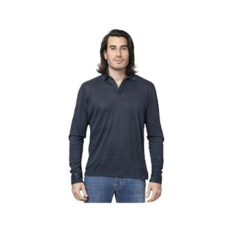 Gran Sasso Heren, Tops, Blauw, Maat: XL Linnen