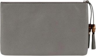 Gucci Pre-owned Clutches, female, Gray, Size: ONE SIZE Pre-owned Bamboo Tassel Clutch
