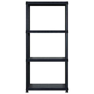 Berkfield Home Storage Shelf 4-Tier Black 183x30.5x130 cm Plastic