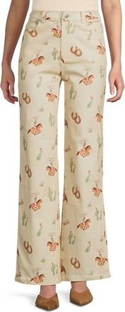 Bailey Rose Shooter Western Wide Leg Pants In Cream