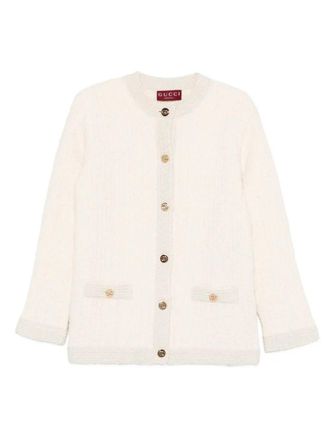 Gucci Long Sleeve Crew-Neck Cardigan