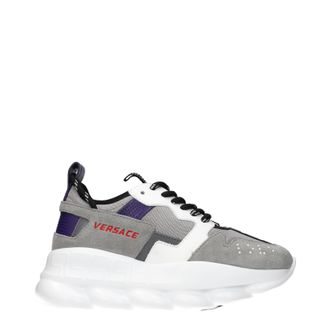 Versace Damens Wildleder-Sneaker in Grau/Lila
