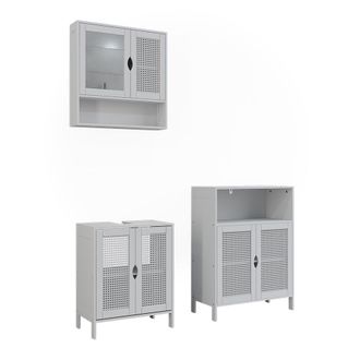 Vicco Conjunto De Muebles De Ba&ntilde;o De 3 Piezas Liora, Blanco, 3 Partes, Vicco