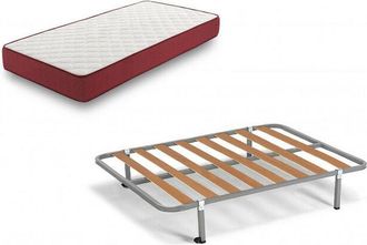 HOGAR 24 Hogar24 - Bz62 - Colchón Viscoelástico + Somier Basic Con Patas, Medida 90 x 190 Cm, Con Tejido 3D y Aloe Vera, Higienico-transpirable