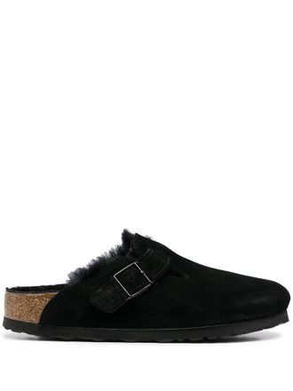 Birkenstock Boston Shearling Suede Slippers