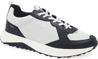 BOSS Kane Runn Sneaker in Grey/Black at Nordstrom Rack, Size 13Us / 12Uk