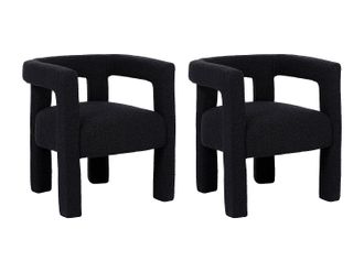 Vente-Unique Set de 2 sillas con brazos de Respaldo y metal - Negro - SOFANA de Pascal MORABITO