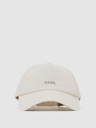 Reiss Ecru Technical Logo Baseball Cap