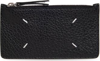 Maison Margiela Zipped Cardholder - unisex - Portefeuilles - Zwart - ONE Size - Leer - Accessoires