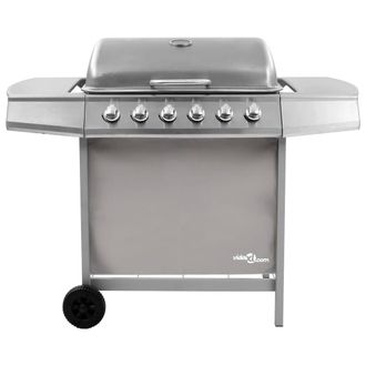 Berkfield Home Gas BBQ Grill with 6 Burners Silver (FR/BE/IT/UK/NL only)
