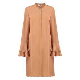 Chlo&eacute; Short Dresses, female, Pink, S, Crepe Shirtdress