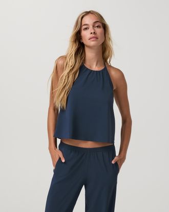Vuori Clothing Villa Shoreline Halter Top | Ink | XS, Size Extra Small