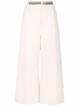 Stella McCartney Broek met logoband - Beige