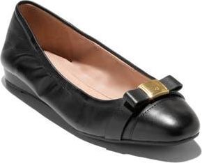 Cole Haan Go-To Tova Ballet Flat in Black Leather at Nordstrom Rack, Size 6.5