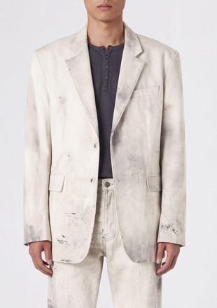 Camper Single-Breasted Abstract Print Cotton Blazer with classic lapels