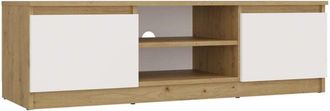 Topeshop Tivoli - Mueble para tv de estilo moderno - 120 x 40 x 36 cm - 2 nichos + 2 puertas - Artesan&iacute;a y blanco