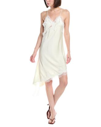 Beulah Lace Mesh Trim Detail Satin Asymmetrical Dress