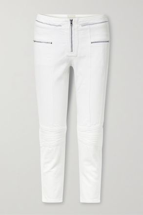 Isabel Marant Jeans Cropped Slim-fit A Vita Media Loma - Bianco