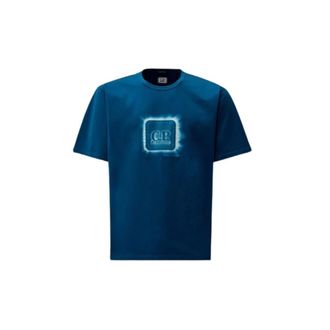C.P. Company T-Shirts, male, Blue, Size: S Metropolis Series Mercerized Jersey Short Sleeve B