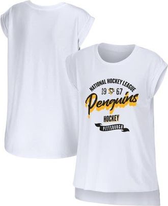 WEAR by Erin Andrews Womens WEAR by Erin Andrews White Pittsburgh Penguins Domestic Tank Top at Nordstrom, Size Medium