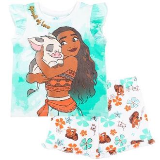 Disney Princess T-Shirt & French Terry Shorts Set in Moana Blue at Nordstrom, Size 18M