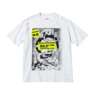 Beams Plus T-Shirts, male, White, Size: M T-Shirt With Artwork By Kousuke Kawamura