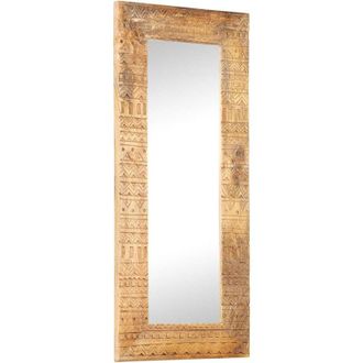 vidaXL Espejo Tallado A Mano Madera Maciza De Mango 110x50x2,5 Cm Vidaxl