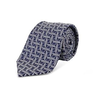 Kiton Ties, male, Blue, Size: ONE SIZE Geometric Pattern Silk Tie