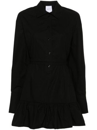 Patou ruffled mini shirtdress - Black