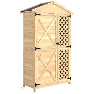 OUTSUNNY Caseta de jard&iacute;n 101.5x49x176 cm madera natural
