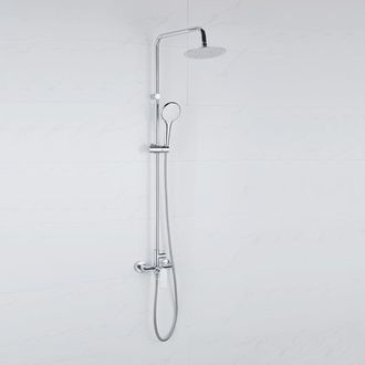 Adema Sparkle 2.0 200 douchesysteem - 30cm hoofddouche - ronde handdouche - gladde doucheslang - glijstang - chroom