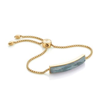 Monica Vinader Gold Baja Facet Bracelet Aquamarine