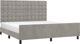 vidaXL Vidaxl - Estructura De Cama Sin Colch&oacute;n Terciopelo Gris Claro 160x200 Cm