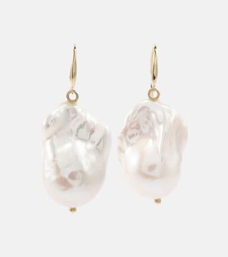 Mateo Bijoux 14kt gold drop earrings with baroque pearls