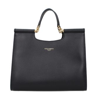 Dolce & Gabbana Handtaschen Sicily Small Damen Leder Schwarz