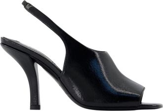 Toteme Contour Naplack Slingback Pumps - Dames - Sandalen met hakken - Zwart - 36 EU - Leer - Schoenen