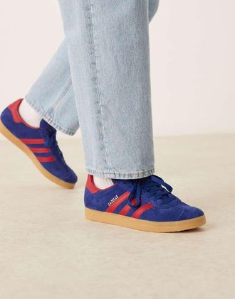 adidas Originals Gazelle - Sneakers blu scuro e rosse