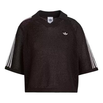 adidas (WMNS) adidas Polo Shirt Asia Sizing Black White KE0198