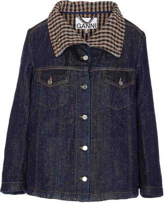 Ganni Dark Blue Neppy Denim Jacket